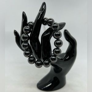 Vintage Charter Club Hematite Bead Stretch Bracelet